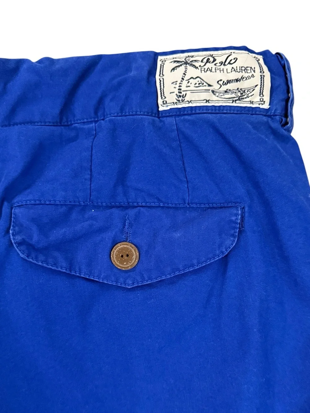 Vintage 90s Polo Ralph Lauren Royal Blue Swim Hybrid Shorts Mens 34